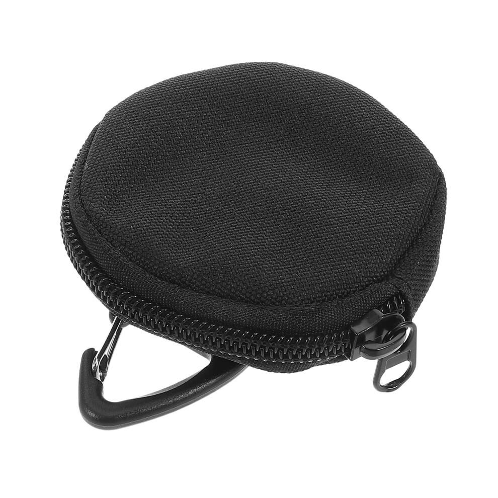 Compact Round Earphone Case With Zipper, Portable Earbud Holder, Mini Coin Pouch And Keychain For Travel & Outdoor Use 9555307360407