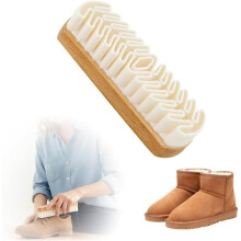 2-in-1 Suede & Nubuck Brush with Enhanced Dust-Absorbing Rubber Head – White, 1 Pc