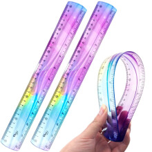 Régua flexível de 12 polegadas em PVC com escala dupla