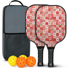 Pickleball Paddles Sæt Blomster Glasfiber2 Paddles + 2