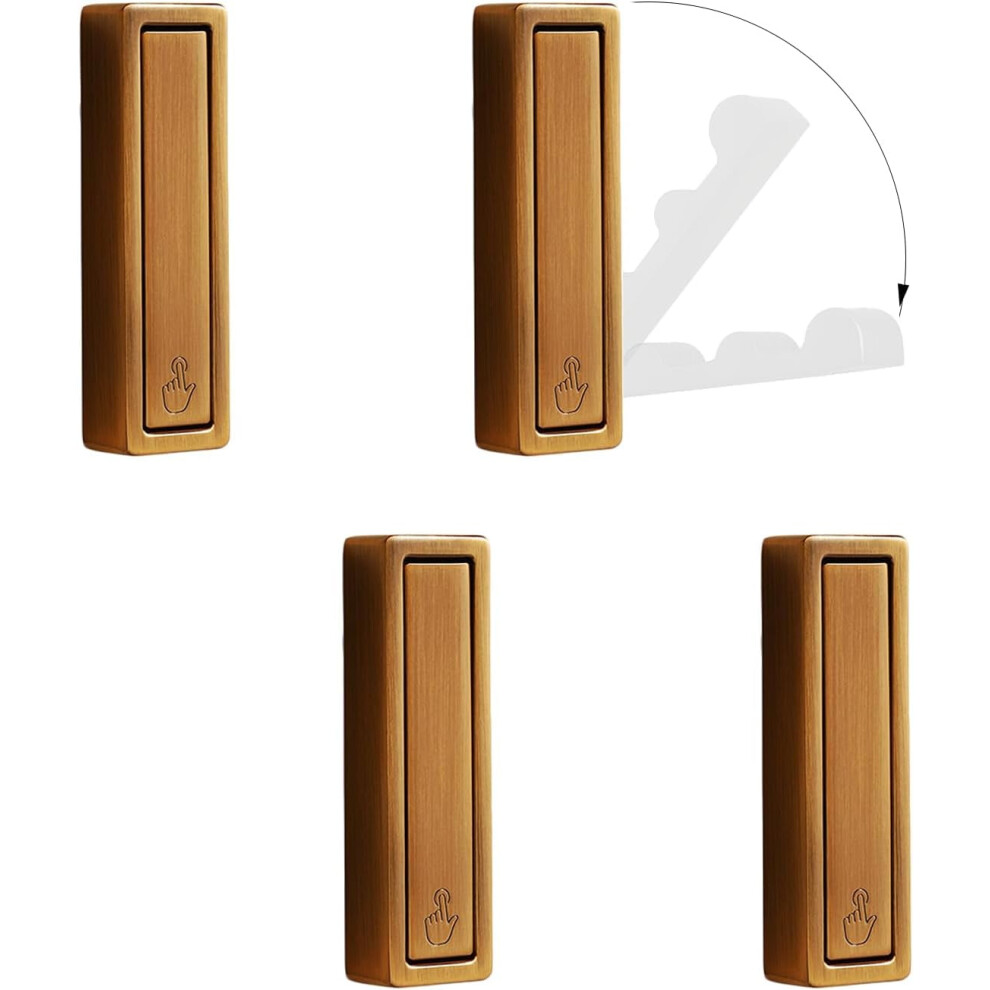 4Pcs Foldable Wall Hooks, Zinc Alloy Retractable Hooks For Clothes/Keys/Towels, Bronze, Compatible With Smooth Walls 9450273826745