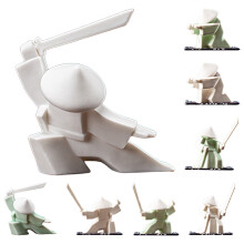 Arzător de bețișoare de tămâie, unic, delicat, din porțelan alb, ceramică chinezească, Samurai, suport pentru cădelniță, decor pentru