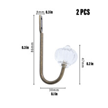 (Copper)2pcs Metal Crystal Curtain Holdback Decor Functional Iron Wire Minimalistic Hook
