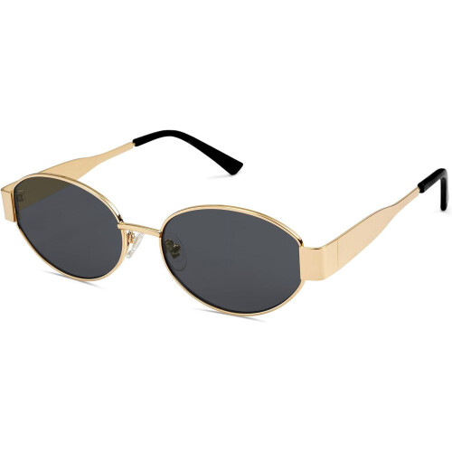 Γυαλιά ηλίου SOJOS UV Protection Unisex Classic Retro Oval, μοντέρνα, χρυσά/γκρι