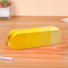 Estojo de lápis de silicone com zíper e efeito degradê, 20 x 6 x 5 cm
