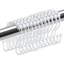 Anneaux de rideau de douche doubles, 12 pièces en acier inoxydable avec roulement à billes, 7 x 5 cm, compatibles avec les barres de douche standard