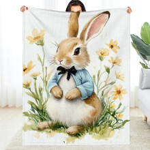 Couverture en flanelle mignonne Ă motif lapin Beatrix Potter - Douce, chaude et polyvalente 76 x 102 cm