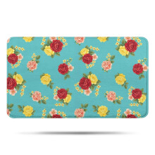 Pioneer Flower Badezimmerteppich mit Blumenmuster, rutschfeste Mikrofasermatte mit Gummirückseite, weiche Badewannen-/Duschmatte (43 x 76 cm).