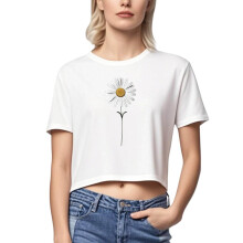 Trendig blommig crop top för kvinnor - Belly Button Exposure Spicy Tops, Plus Size XS-XL Bekväma bomullsbaser
