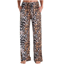 Dames zomerslaapbroek van katoen met levendige print en zakken - Casual lange pyjama met trekkoord in de taille, geschikt voor thuisgebruik, maten