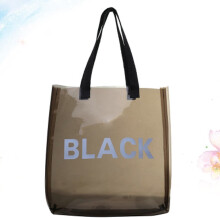 OUNONA Fashion Transparante Plastic Tote Tas Handtas Eenvoudige Tas met Grote Capaciteit Jelly Tas voor Zomerzwemmen (Zwart)