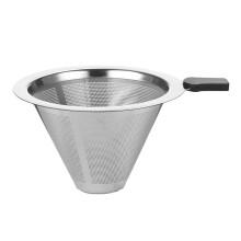 Kávový filtr, kuželový odkapávač, nerezový síťovaný košík, kovový čajový filtr, opakovaně použitelný