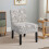 Upholstered Accent Chair White Urban Style Solid Wood Legs 1