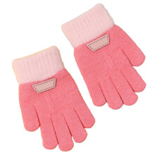 Winter Thermal Gloves for Kids Soft Knitted Lined Five Finger Design Cozy Hand Warmers for Boys and Girls