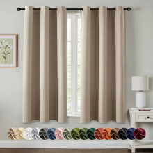 Taupe Blackout Curtains 40x78 in, Thermal Insulated Pair