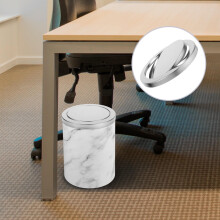 Bathroom Trash Can Lid Replacement Office Garbage Bin Cover Silver