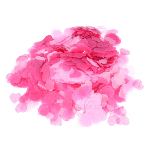 Hjärtformad konfetti rosa ros 60 g 6000 st