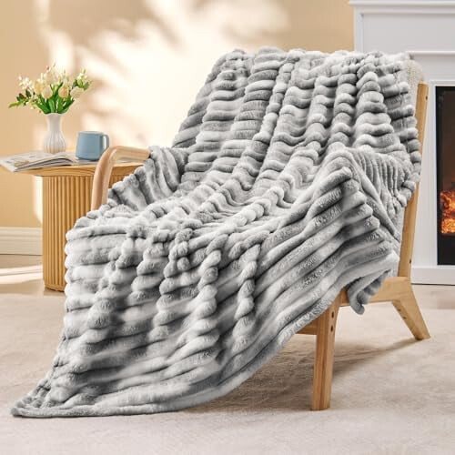 300 gsm stribet fleece tæppe 50"