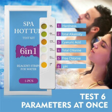 6 in 1 SPA Water Test Kit PH/KH/GH/CYA/TCL/CL Water Chemical Testing Chlorine PH Meter for SPA and Hot Tubs