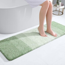 Tapete de corredor para banheiro, verde sálvia, 119 x 43 cm (47 x 17 polegadas), em microfibra.
