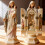 3D-krybbefigur, triptyk, antikk bronseharpiks 1