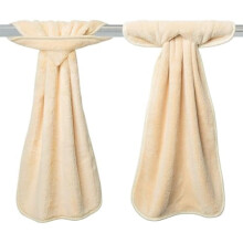 Lot de 4 serviettes de toilette beige corail en polaire avec boucles de suspension – Absorbantes, douces et épaisses pour la cuisine et la salle