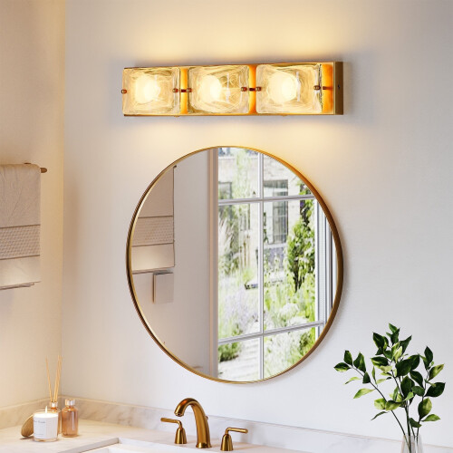 Fnova 22" Χρυσά Φωτιστικά Μπάνιου LED, Μοντέρνα, 3CCT Ρυθμιζόμενα Φωτιστικά Μπάνιου