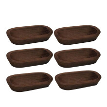 Lot de 6 bols à pâte en bois sculptés à la main pour la fabrication de bougies et de pain.