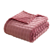 Throw Blanket for Bed, Fuzzy Soft Plush Thick Bubble Blanket for Sofa Bedroom Living Room, Machines Washable, All-Season Use, Purple
