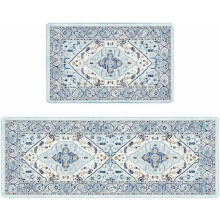 Set di 2 tappetini da cucina antifatica – PVC, antiscivolo,