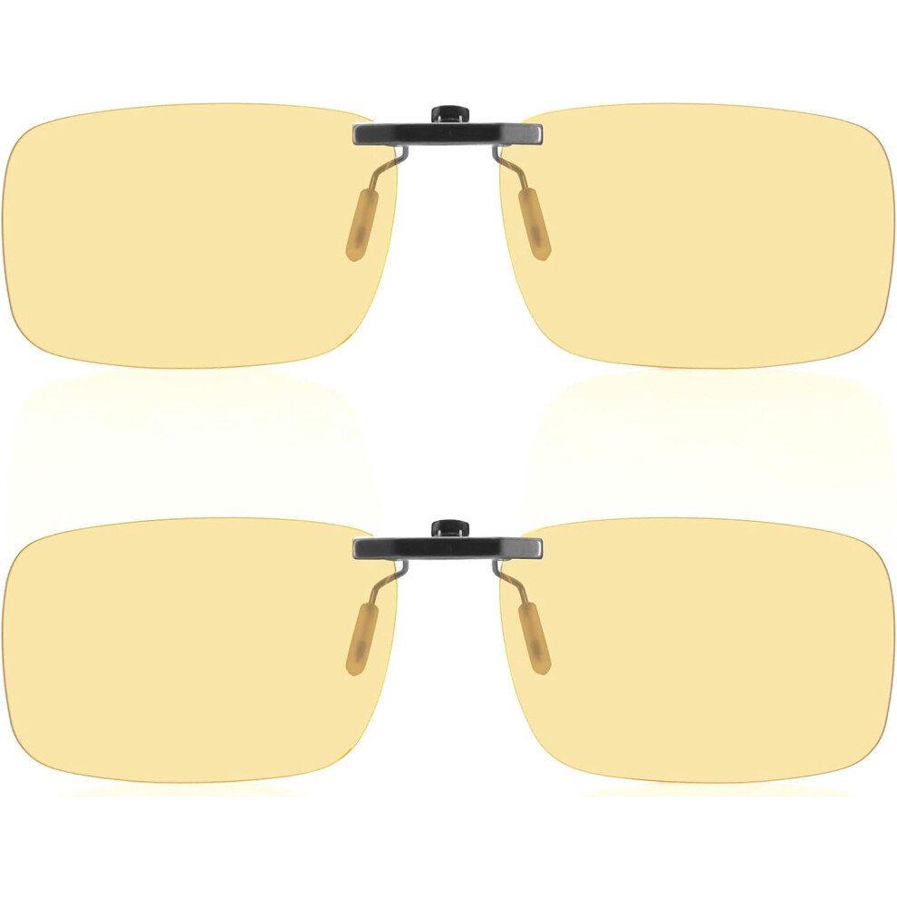 Blue blocking clip-on glasses amber nighttime
