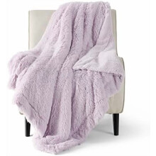 GentleSoft Fuzzy Sherpa Faux Fur Twin Blanket (60x80), Lavender Purple, Soft Warm Plush Throw for Bed/Dorm – Compatible with Cozy Gifts for Women &