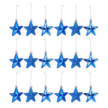 christmas 18Pcs Hanging Star Ornament Shatterproof Wedding Christmas Tree Decoration Blue