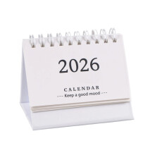 Calendário de mesa mini 2026 com caderno de 3 polegadas