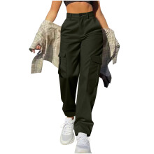 Damen-Cargohose mit Stretchbund, locker geschnitten, gerades Bein