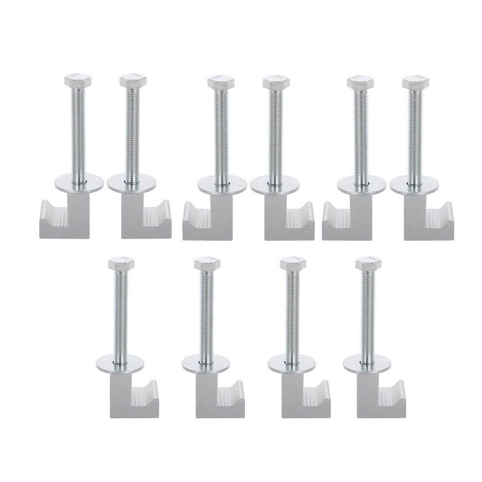 10 Pcs Truck Topper Clamps Aluminum Toolbox Gadget Soft Ruler Clamping Silver 9180479183853