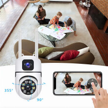 Sicherheitskameras für den Außenbereich – 2,4-GHz-WLAN-Kameras für die Heimsicherheit – 1080p-Dome-Überwachungskameras mit 360-Ansicht –