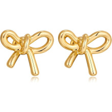 Gold Bow Butterfly Stud Earrings Fashion Jewelry for Women