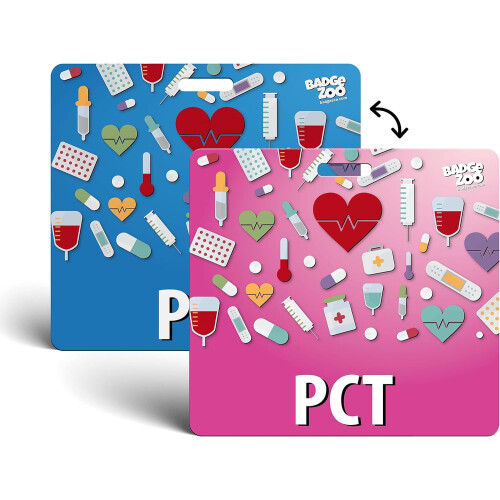 PCT Badge Buddy - Ροζ/Μπλε (Διπλής Όψης) - Οριζόντια Κάρτα Ταυτότητας με Σήμα - από την BadgeZoo