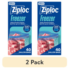 (2-pack) Merk diepvrieszakken, schoolbenodigdheden, met Grip 'n Seal-technologie, gallon, 40 stuks