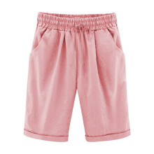 Girls' Casual Bermuda Shorts, High-Waisted, Knee-Length, Drawstring, Pockets – Summer Beach & Running Shorts for Ages 12-13