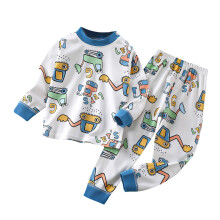 Conjunto de roupa de inverno para bebês e crianças pequenas, meninos e meninas, com estampa fofa e cores sólidas, manga comprida, para usar em
