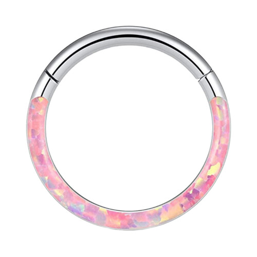 Δαχτυλίδια Opal Septum Hoop 16G, αρθρωτό τμήμα από ανοξείδωτο χάλυβα και δακτύλιοι άνευ