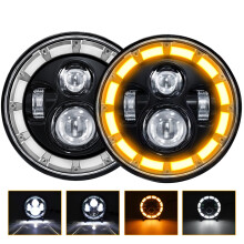 Lot de 2 phares LED ronds étanches, feux de croisement 7 pouces, compatibles avec les véhicules tout-terrain