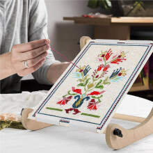 Embroidery Table Stand - Adjustable  Stitch Hoop Stand, Wood Embroidery Hoop Stand for Lap or Table