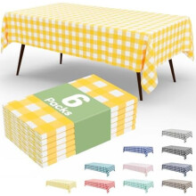 Geel geruit wegwerptafelkleed 54x108 inch