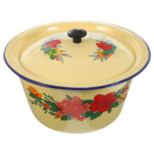Vintage Emaille-Waschbecken, Retro-Emaille-Schüssel mit Deckel, Emaille-Handwaschbecken