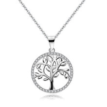 Lebensbaum-Halskette für Damen, 925er Sterlingsilber, verstellbar