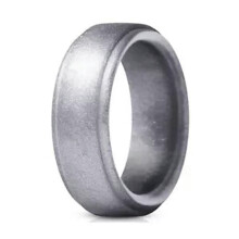 Flexibler Silikonring für Damen und Herren, Gummi-Ehering, weicher Ring, Größen 7-12, Silber, 8