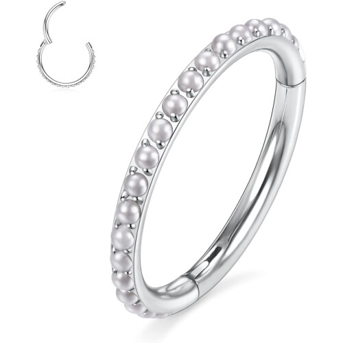 Κοσμήματα Piercing από Χειρουργικό Ατσάλι για Κόγχη 16g – Κρίκοι Clicker από Λευκό